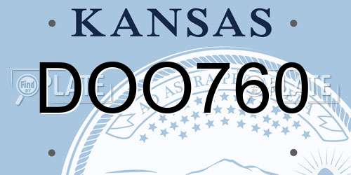 DOO760 Kansas License Plate