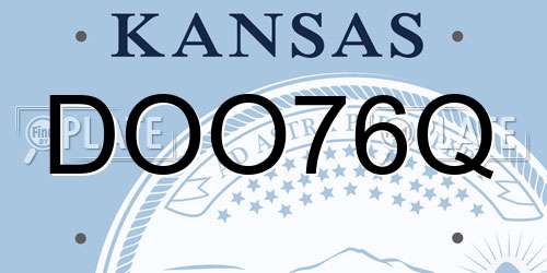 DOO76Q Kansas License Plate