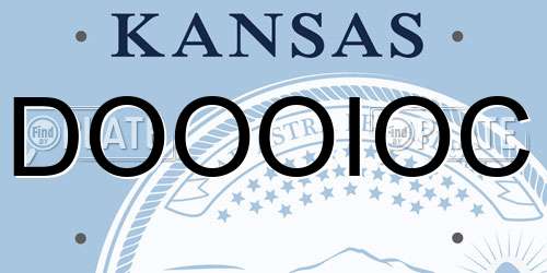DOOOIOC Kansas License Plate