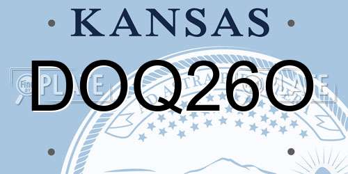 DOQ26O Kansas License Plate