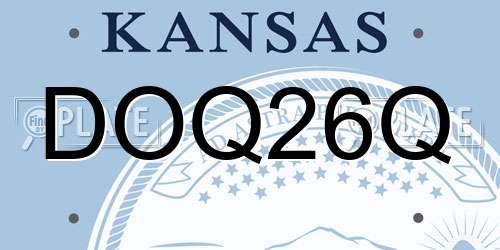 DOQ26Q Kansas License Plate