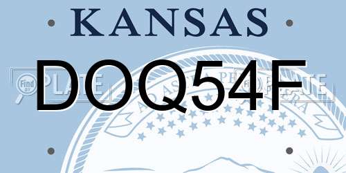 DOQ54F Kansas License Plate