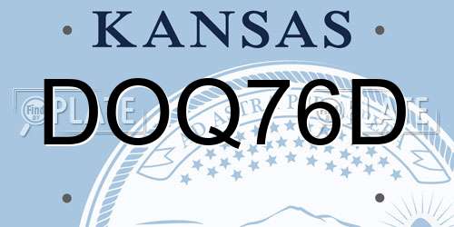 DOQ76D Kansas License Plate