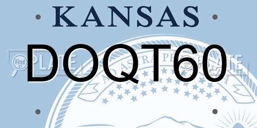 DOQT60 Kansas License Plate