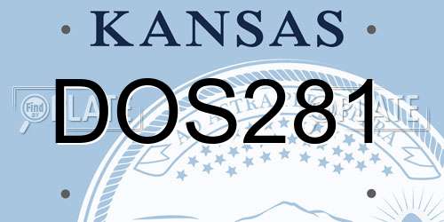 DOS281 Kansas License Plate