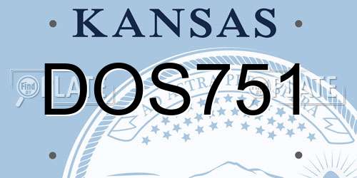 DOS751 Kansas License Plate