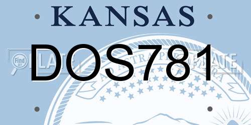 DOS781 Kansas License Plate