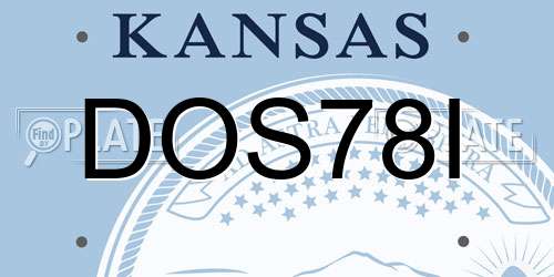 DOS78I Kansas License Plate