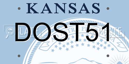 DOST51 Kansas License Plate