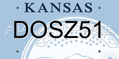 DOSZ51 Kansas License Plate