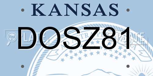 DOSZ81 Kansas License Plate
