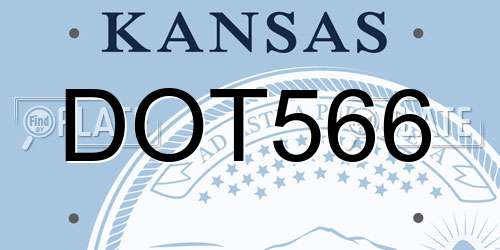 DOT566 Kansas License Plate