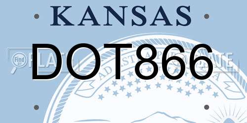 DOT866 Kansas License Plate
