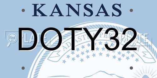 DOTY32 Kansas License Plate