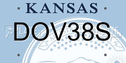 DOV38S Kansas License Plate