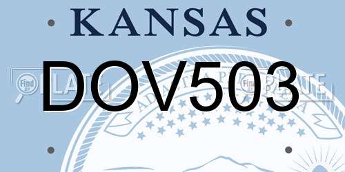 DOV503 Kansas License Plate