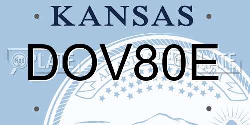 DOV80E Kansas License Plate