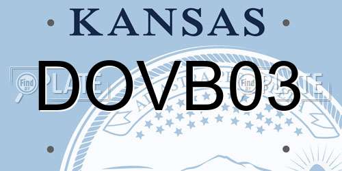 DOVB03 Kansas License Plate