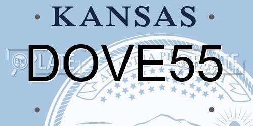 DOVE55 Kansas License Plate