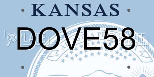 DOVE58 Kansas License Plate