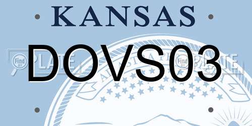 DOVS03 Kansas License Plate
