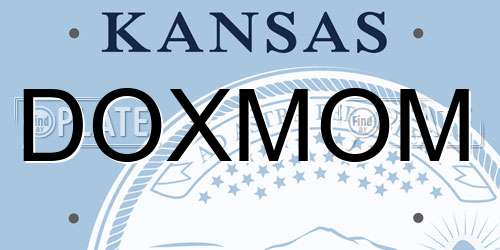 DOXMOM Kansas License Plate