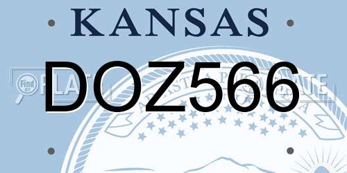 DOZ566 Kansas License Plate