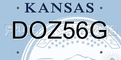 DOZ56G Kansas License Plate