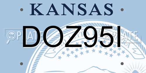 DOZ95I Kansas License Plate