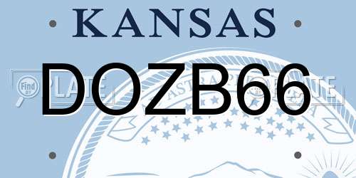 DOZB66 Kansas License Plate