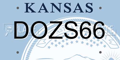 DOZS66 Kansas License Plate