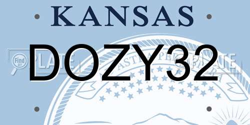 DOZY32 Kansas License Plate