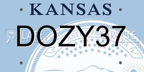 DOZY37 Kansas License Plate