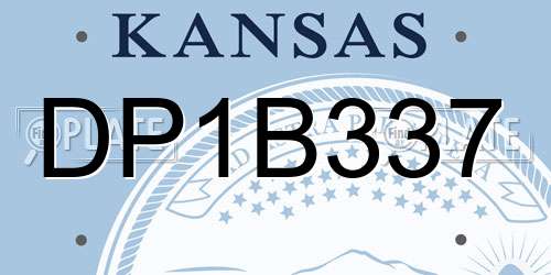 DP1B337 Kansas License Plate