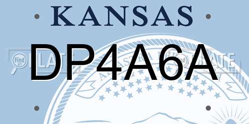 DP4A6A Kansas License Plate