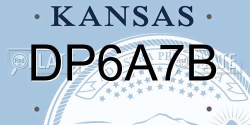 DP6A7B Kansas License Plate