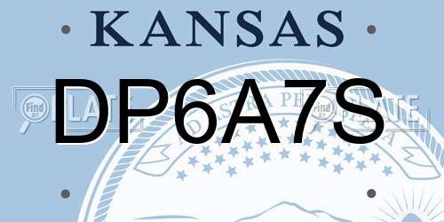 DP6A7S Kansas License Plate
