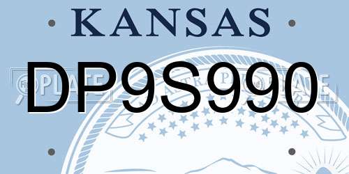 DP9S990 Kansas License Plate