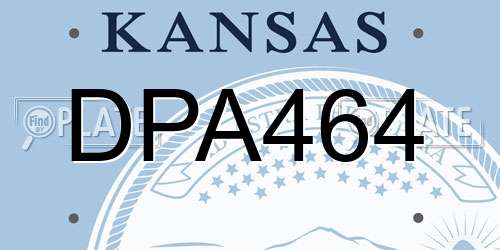 DPA464 Kansas License Plate