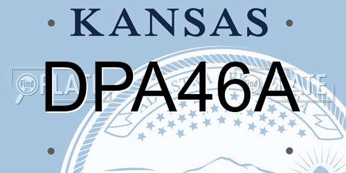 DPA46A Kansas License Plate