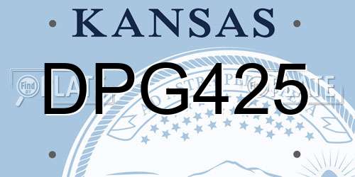 DPG425 Kansas License Plate