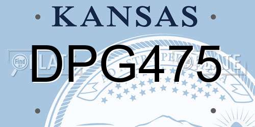 DPG475 Kansas License Plate