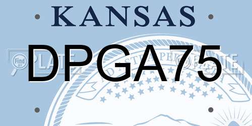 DPGA75 Kansas License Plate