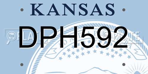 DPH592 Kansas License Plate