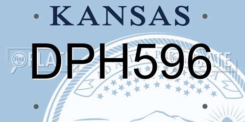 DPH596 Kansas License Plate