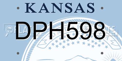 DPH598 Kansas License Plate