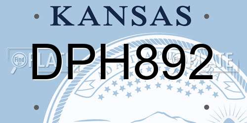 DPH892 Kansas License Plate