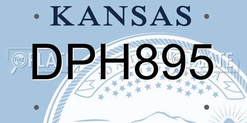 DPH895 Kansas License Plate