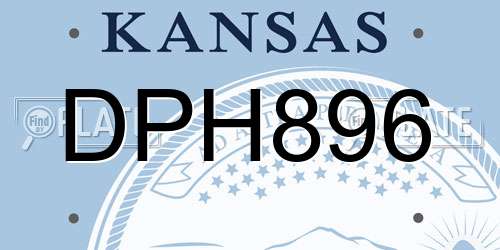 DPH896 Kansas License Plate