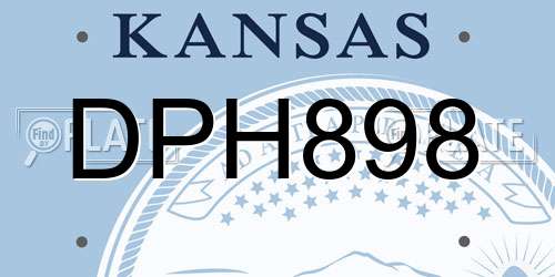 DPH898 Kansas License Plate